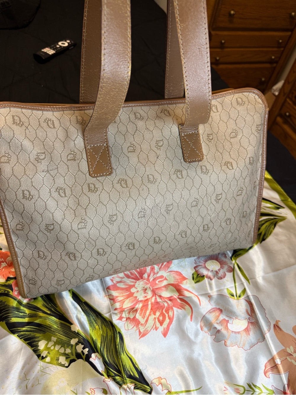 Christian Dior Vintage Monogram Canvas Shoulder Tote Bag – Made in France